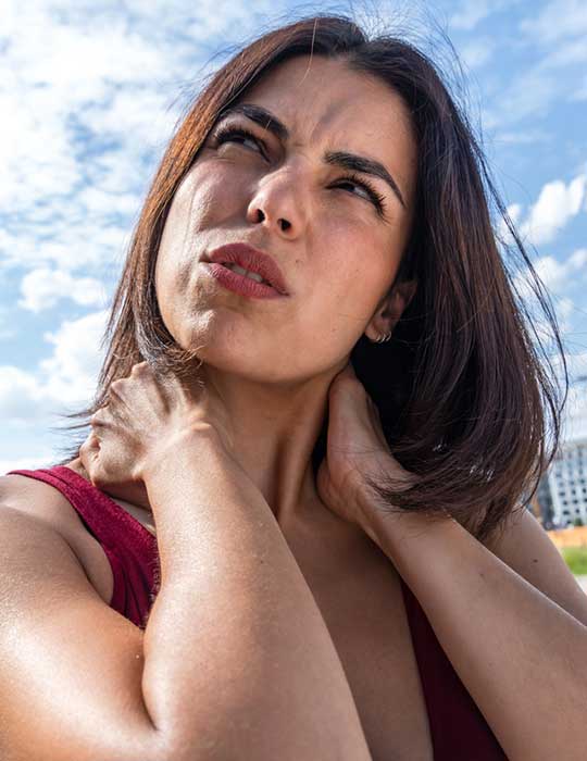 woman with neck pain